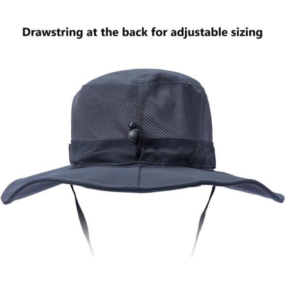 UPF 50+ Sun Fishing Hat Water Resistant with Detachable Neck Flap - Picture 3 of 8